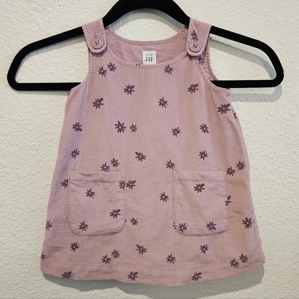 NWOT Baby Gap Floral Corduroy Dress Sz 12-18 Months